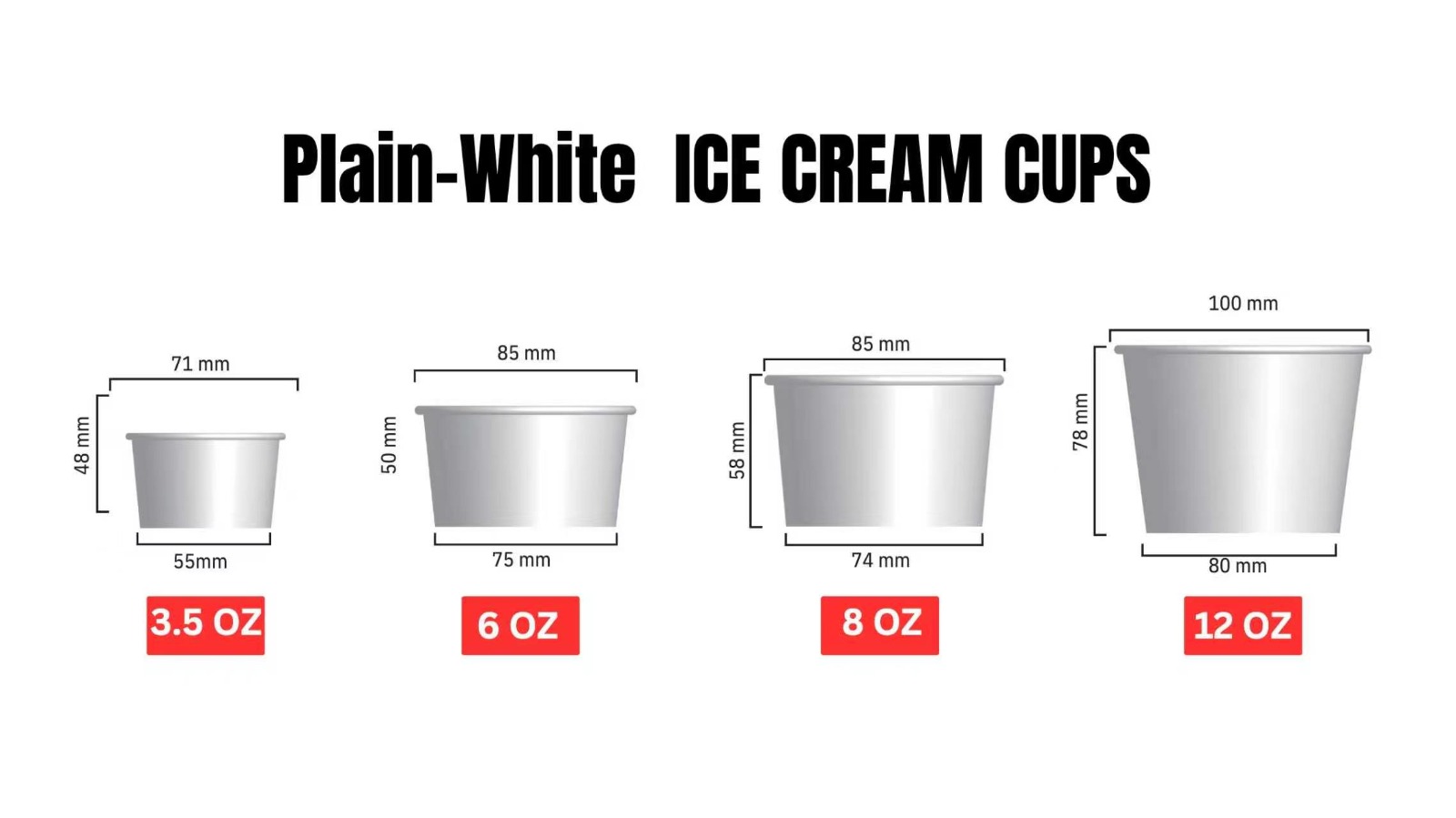 Ice cream cup sizes